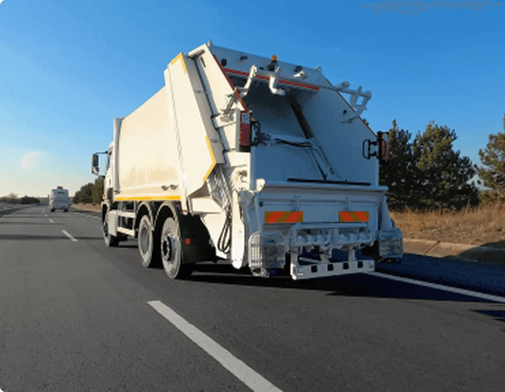 Trash truck on road